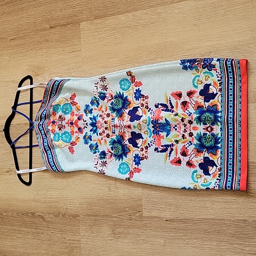 Bisou Bisou EUC floral halter dress